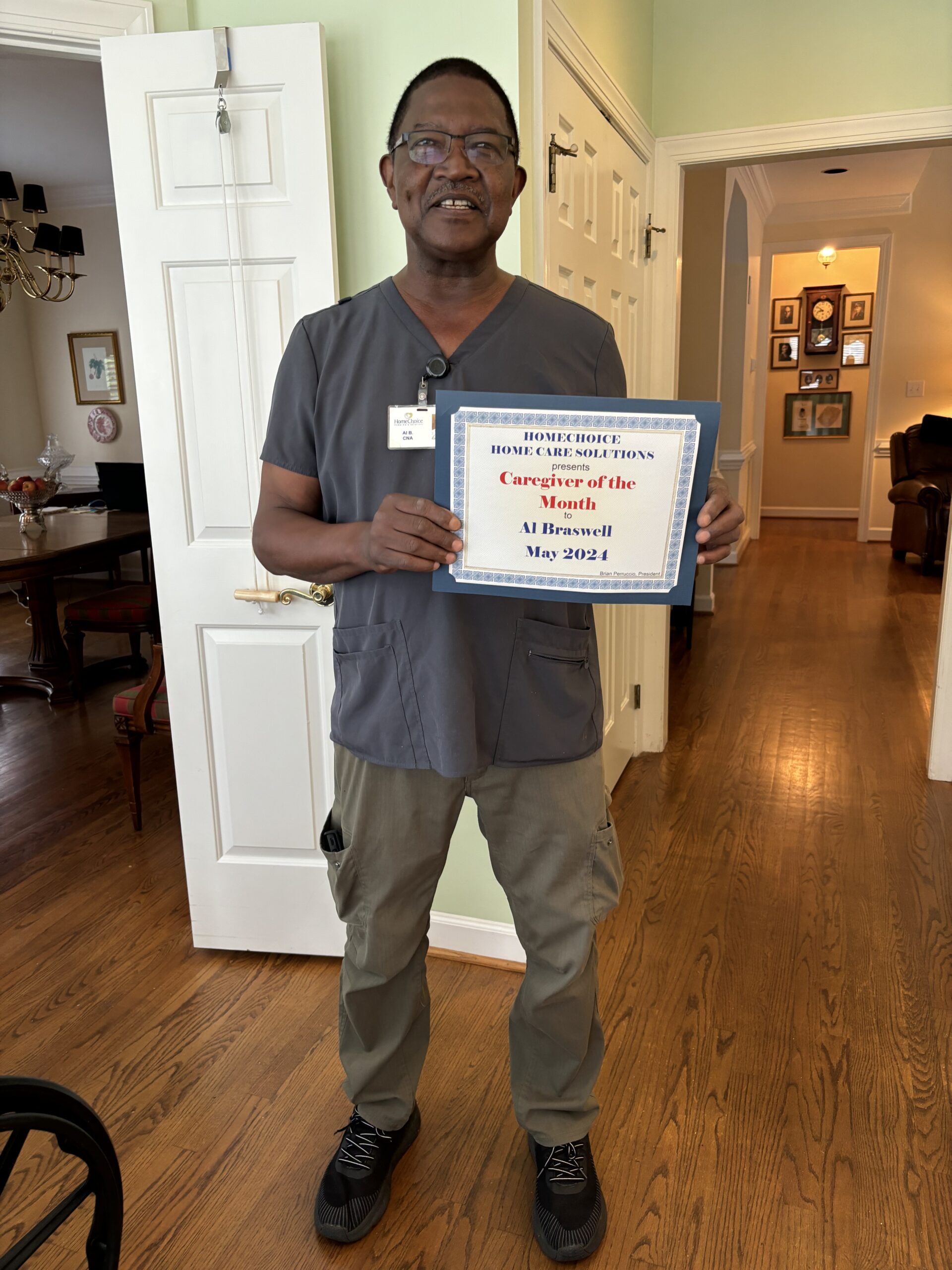 AI B., our Caregiver of the Month for May 2024.